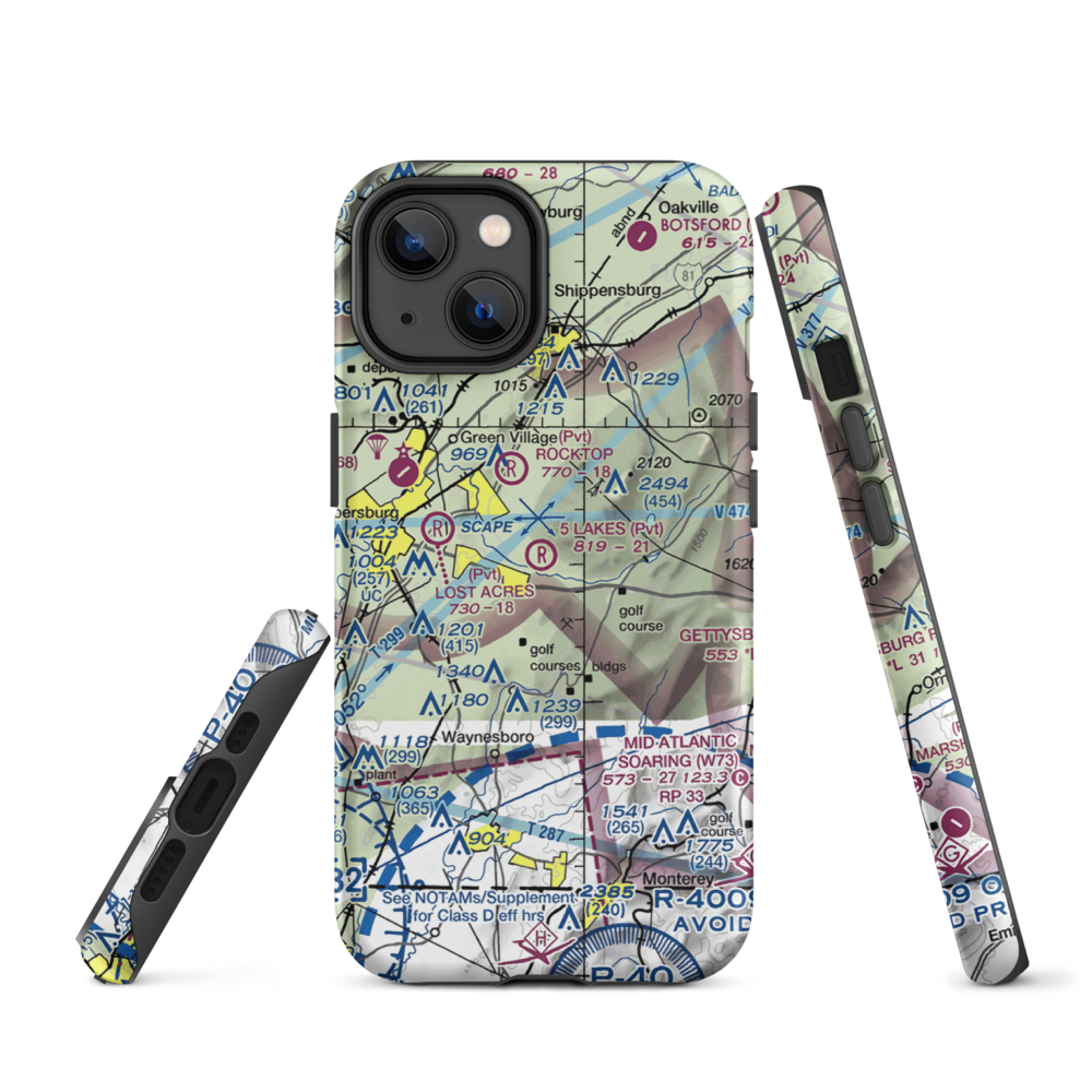 5 Lakes Airport (PA81) VFR Sectional  Tough iPhone Case iPhone 14 model shown