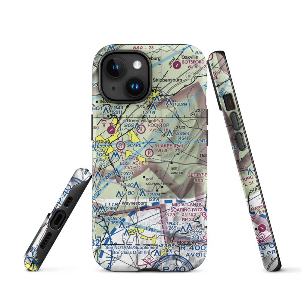 5 Lakes Airport (PA81) VFR Sectional  Tough iPhone Case iPhone 15 model shown