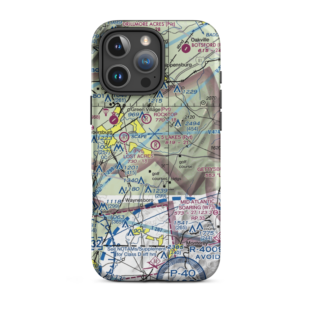 5 Lakes Airport (PA81) VFR Sectional  Tough iPhone Case iPhone 16 Pro Max model shown