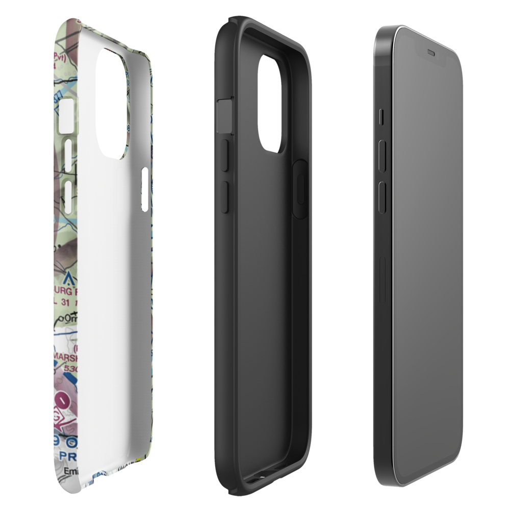 5 Lakes Airport (PA81) VFR Sectional  Tough iPhone Case iPhone 12 Pro Max model shown