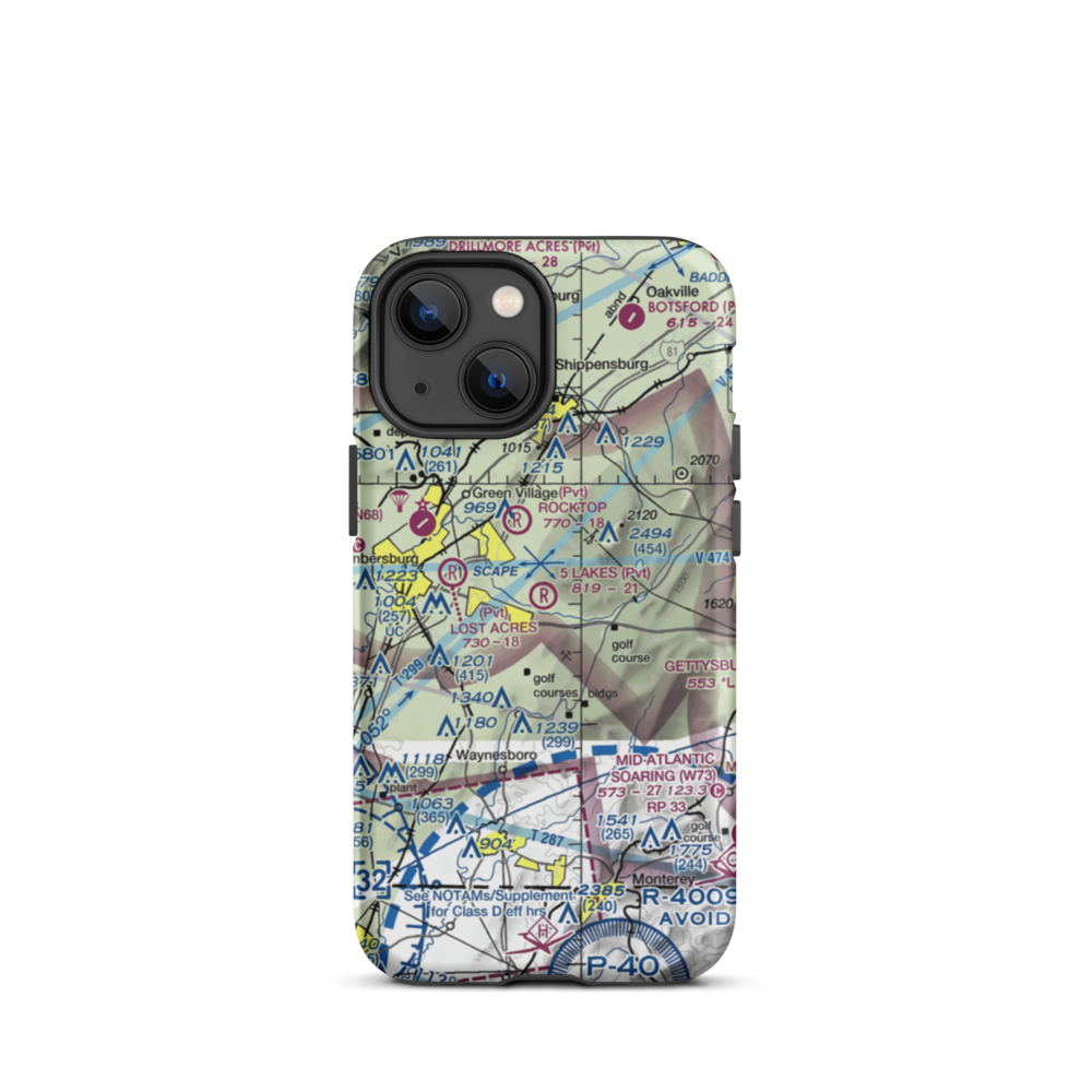 5 Lakes Airport (PA81) VFR Sectional  Tough iPhone Case iPhone 13 mini model shown