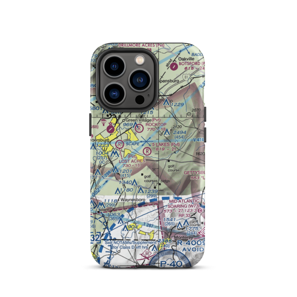 5 Lakes Airport (PA81) VFR Sectional  Tough iPhone Case iPhone 13 Pro model shown