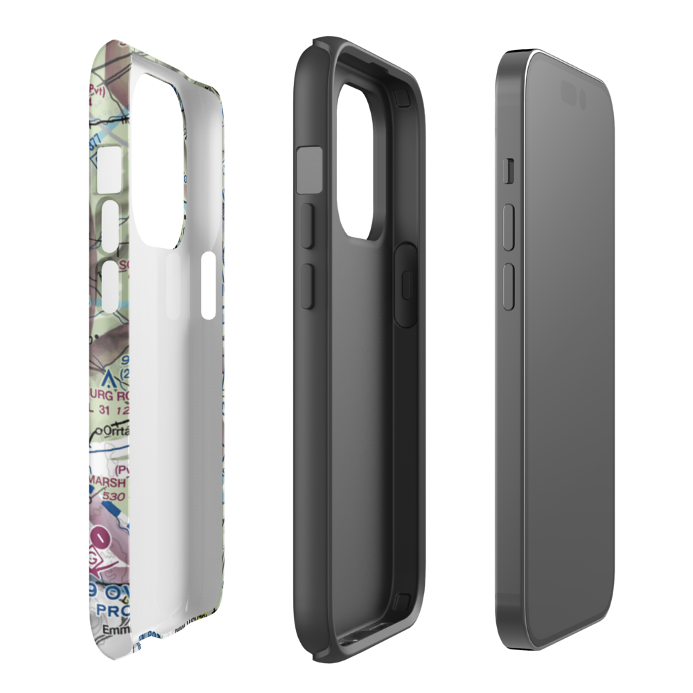 5 Lakes Airport (PA81) VFR Sectional  Tough iPhone Case iPhone 14 Pro model shown