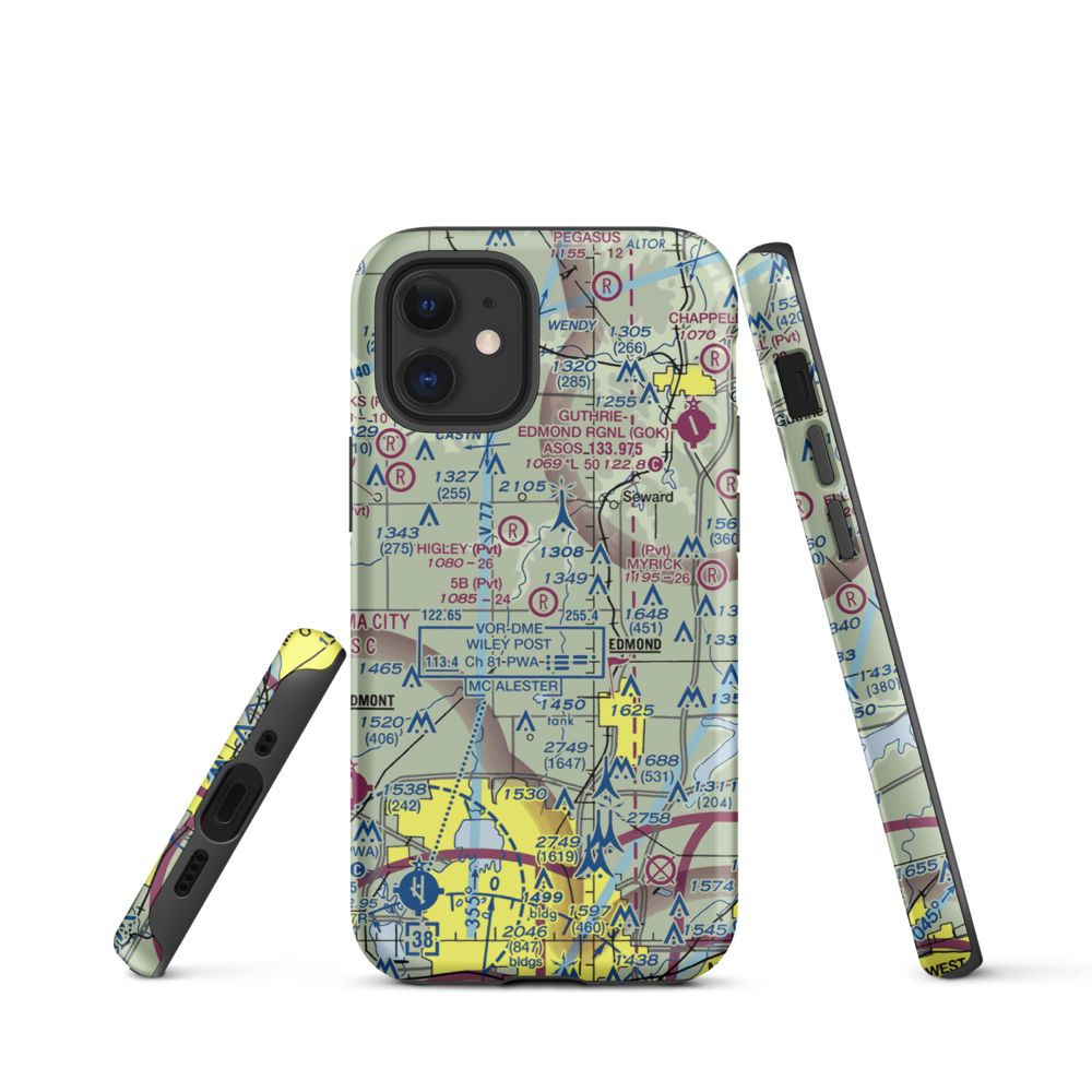 5B Ranch Airport (1OK8) VFR Sectional  Tough iPhone Case iPhone 12 mini model shown