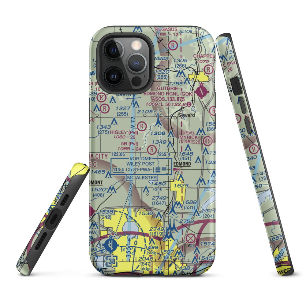 5B Ranch Airport (1OK8) VFR Sectional  Tough iPhone Case iPhone 12 Pro Max model shown