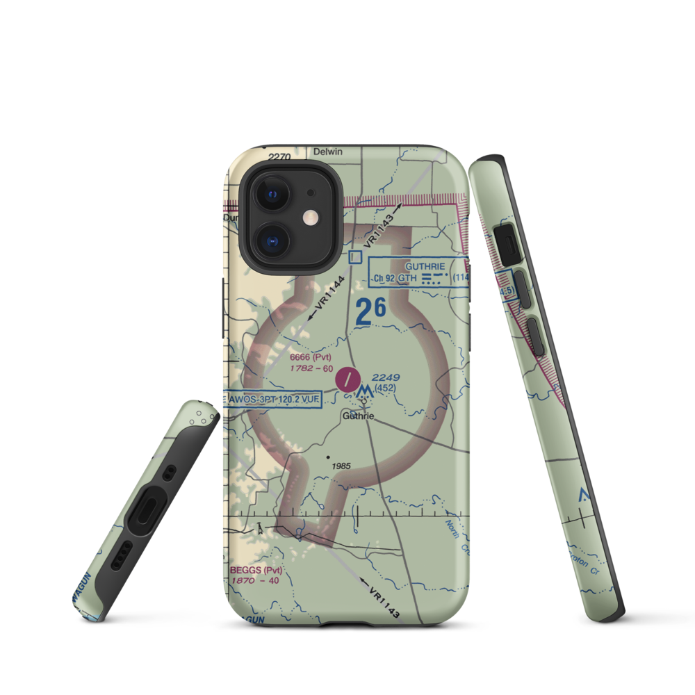 6666 Ranch Airport (6TE6) VFR Sectional  Tough iPhone Case iPhone 12 mini model shown