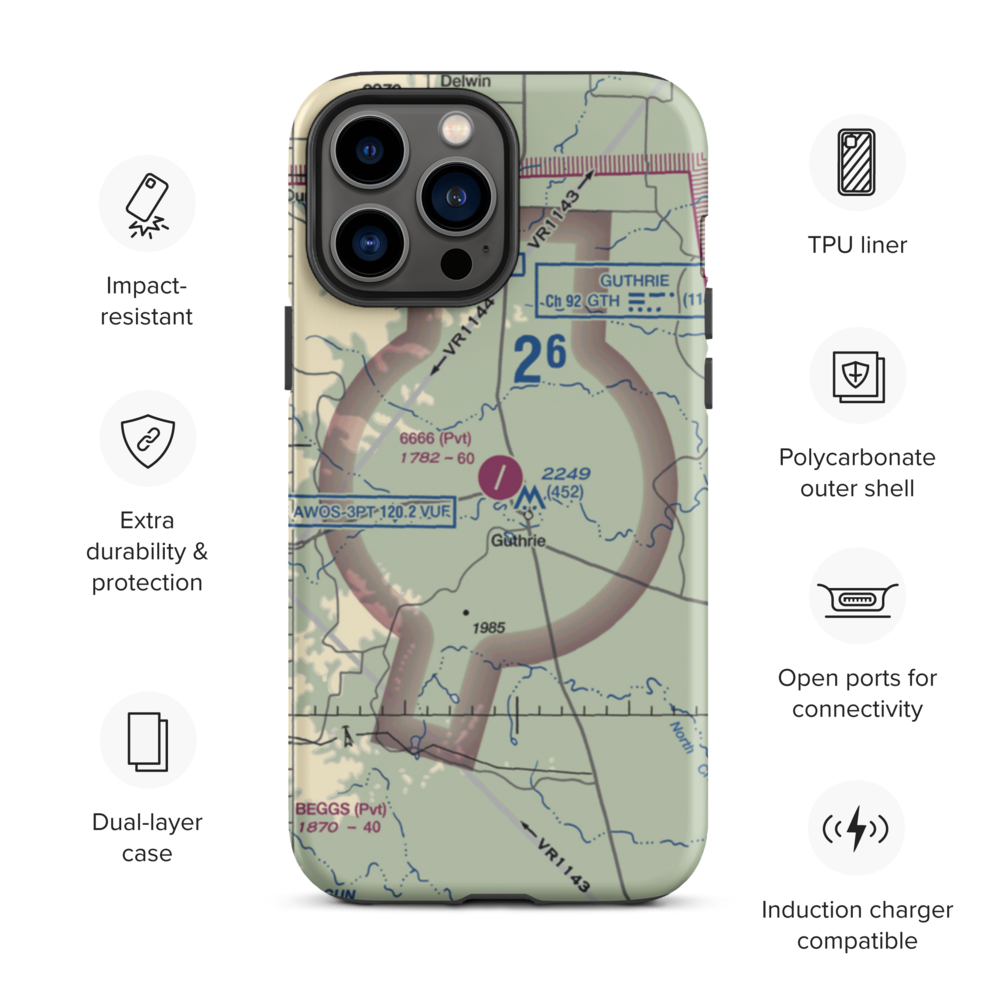 6666 Ranch Airport (6TE6) VFR Sectional  Tough iPhone Case iPhone 13 Pro Max model shown