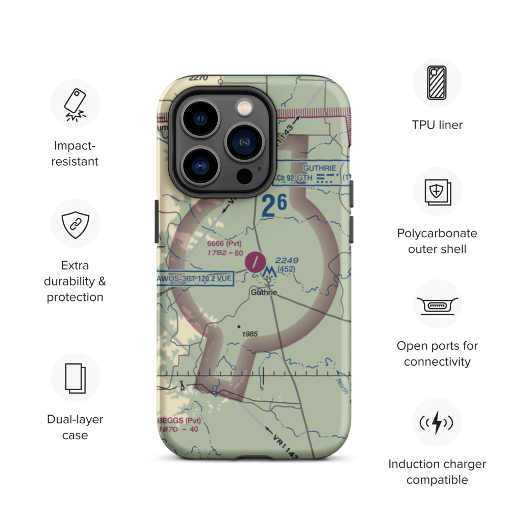 6666 Ranch Airport (6TE6) VFR Sectional  Tough iPhone Case iPhone 14 Pro model shown