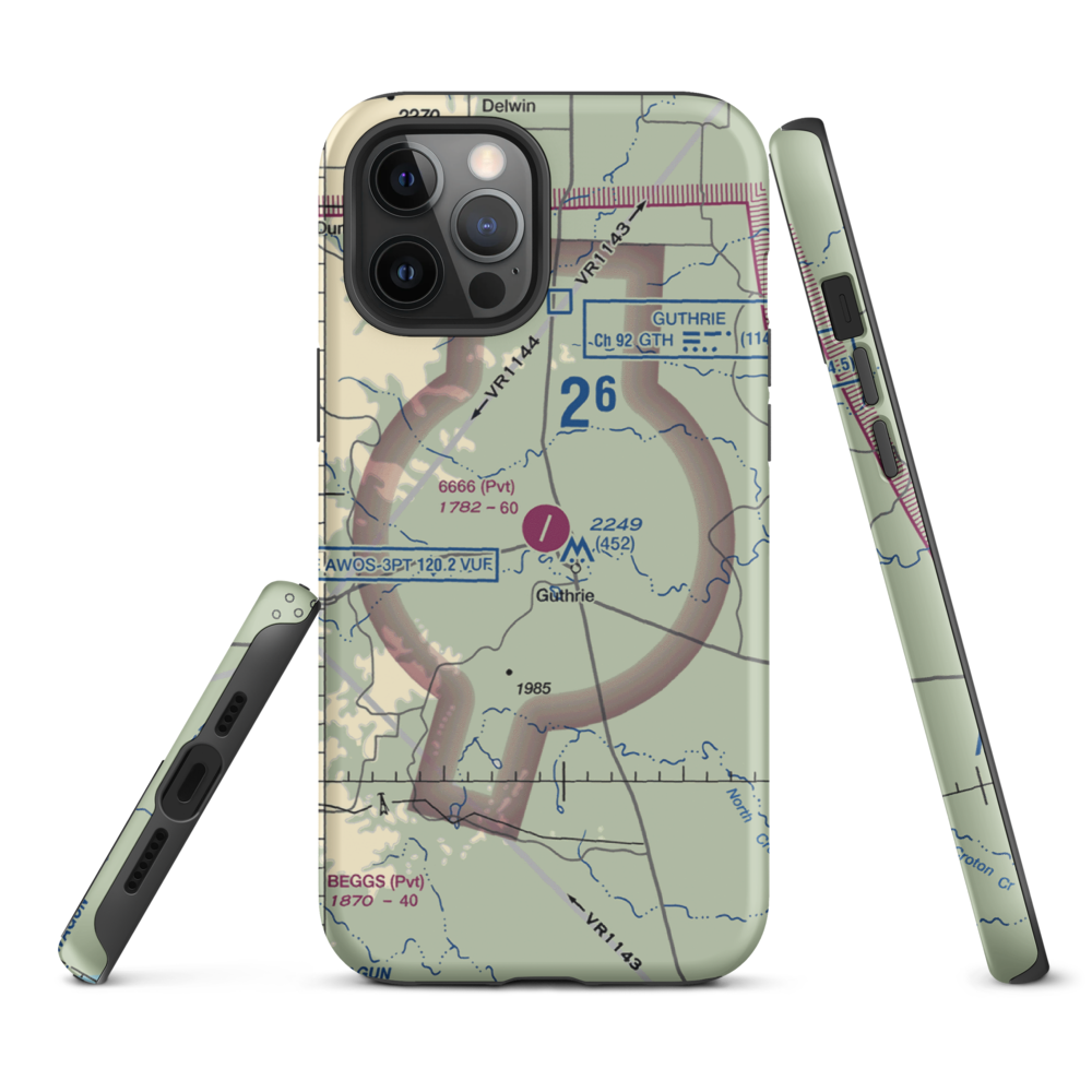 6666 Ranch Airport (6TE6) VFR Sectional  Tough iPhone Case iPhone 12 Pro Max model shown