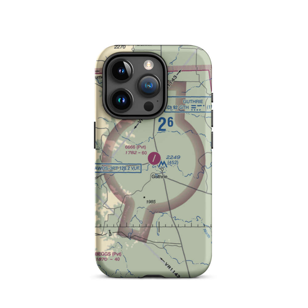 6666 Ranch Airport (6TE6) VFR Sectional  Tough iPhone Case iPhone 15 Pro model shown