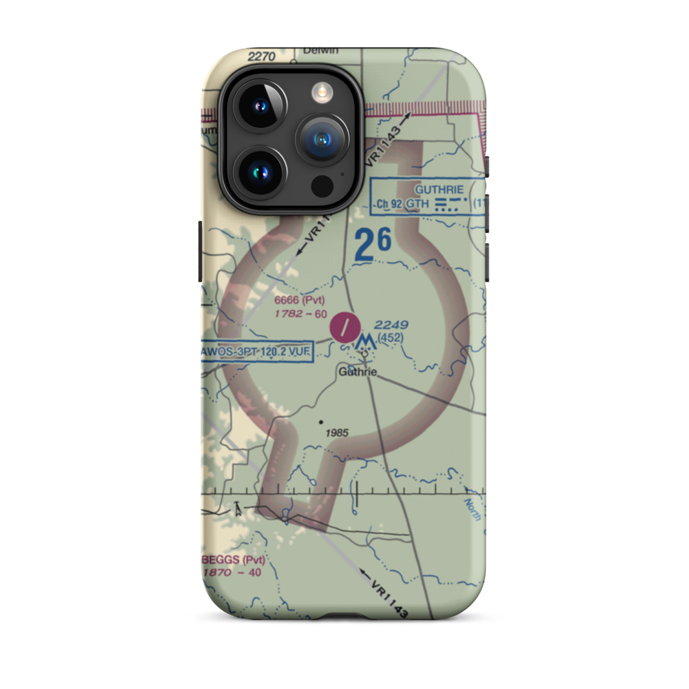 6666 Ranch Airport (6TE6) VFR Sectional  Tough iPhone Case iPhone 15 Pro Max model shown