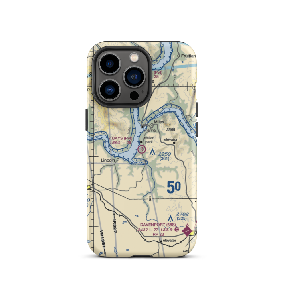 7 Bays Airport (73WA) VFR Sectional  Tough iPhone Case iPhone 13 Pro model shown