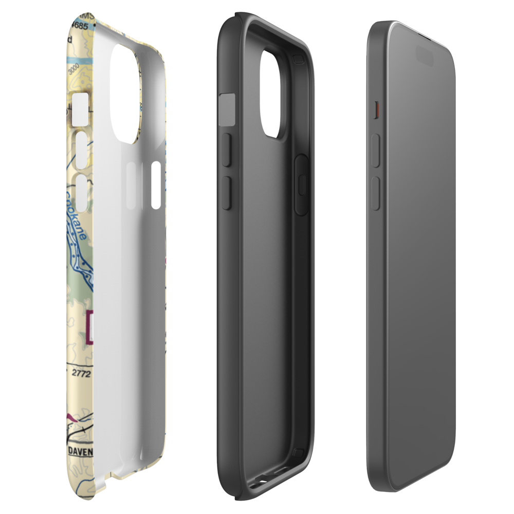 7 Bays Airport (73WA) VFR Sectional  Tough iPhone Case iPhone 15 Plus model shown