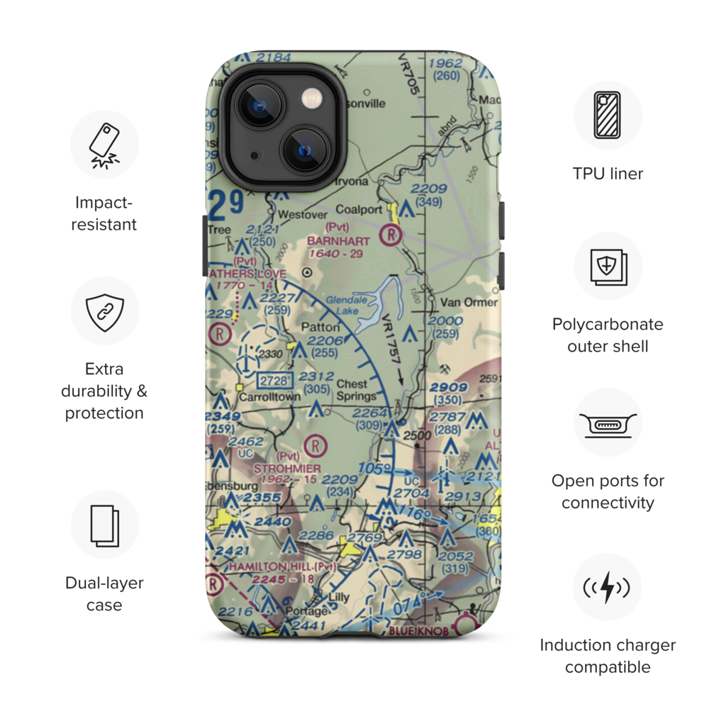 7-H Skeet Club Inc. Field (PS53) VFR Sectional  Tough iPhone Case iPhone 14 Plus model shown