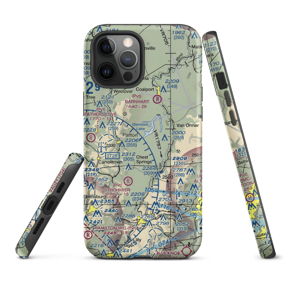7-H Skeet Club Inc. Field (PS53) VFR Sectional  Tough iPhone Case iPhone 12 Pro Max model shown