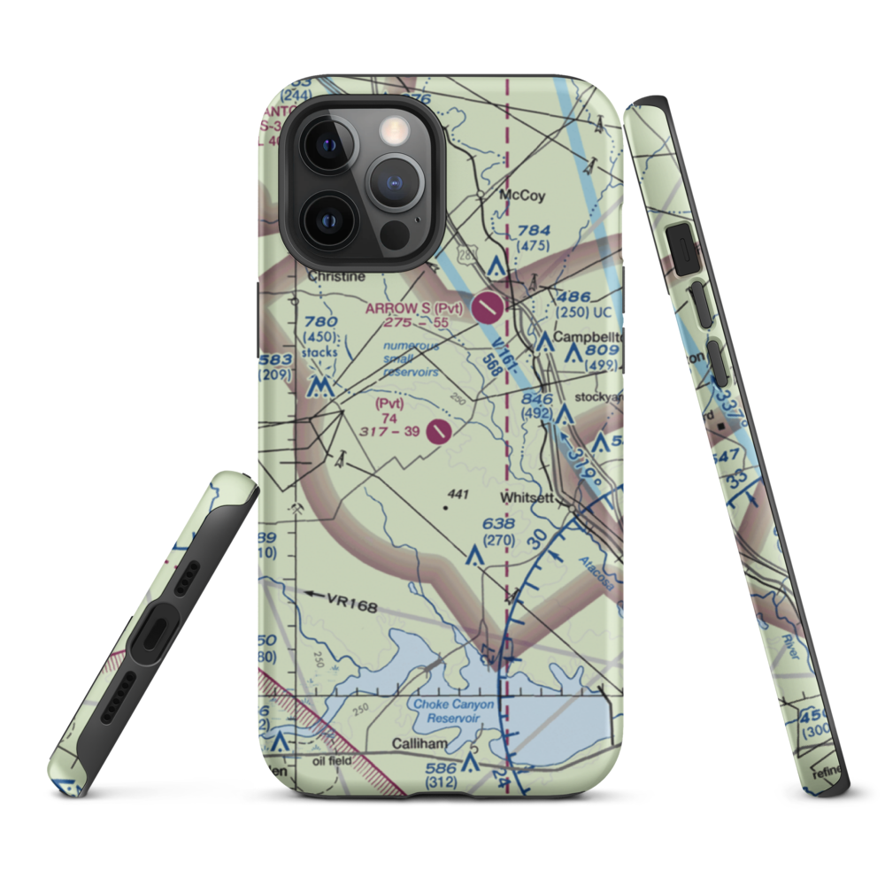 74 Ranch Airport (0XA5) VFR Sectional  Tough iPhone Case iPhone 12 Pro Max model shown
