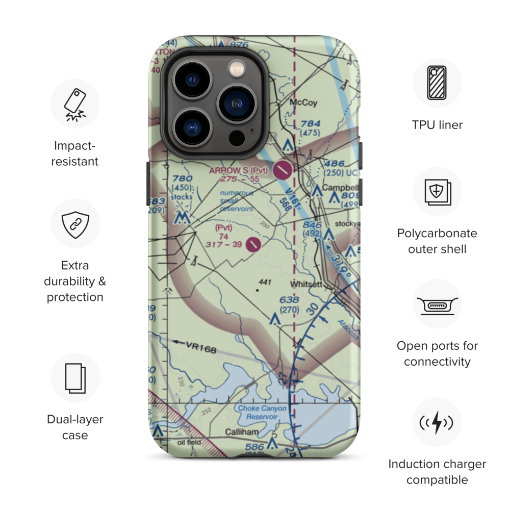 74 Ranch Airport (0XA5) VFR Sectional  Tough iPhone Case iPhone 14 Pro Max model shown