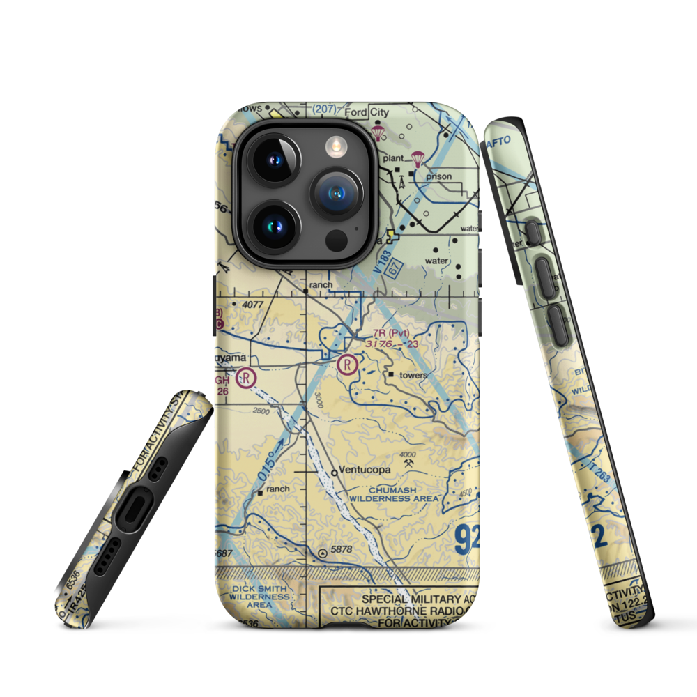 7R Ranch Airport (CL25) VFR Sectional  Tough iPhone Case iPhone 15 Pro model shown