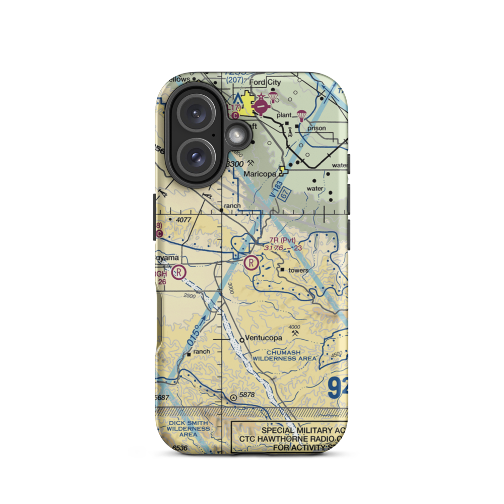 7R Ranch Airport (CL25) VFR Sectional  Tough iPhone Case iPhone 16 model shown