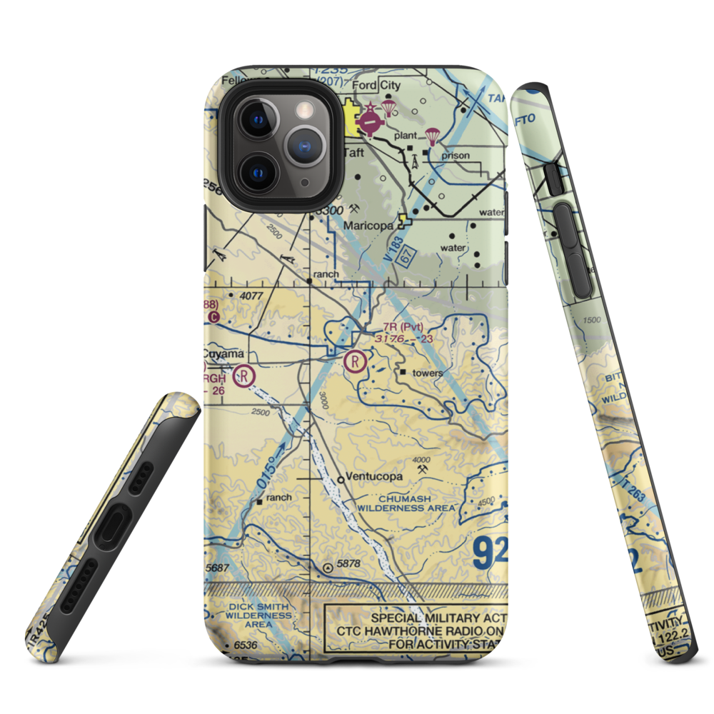 7R Ranch Airport (CL25) VFR Sectional  Tough iPhone Case iPhone 11 Pro Max model shown