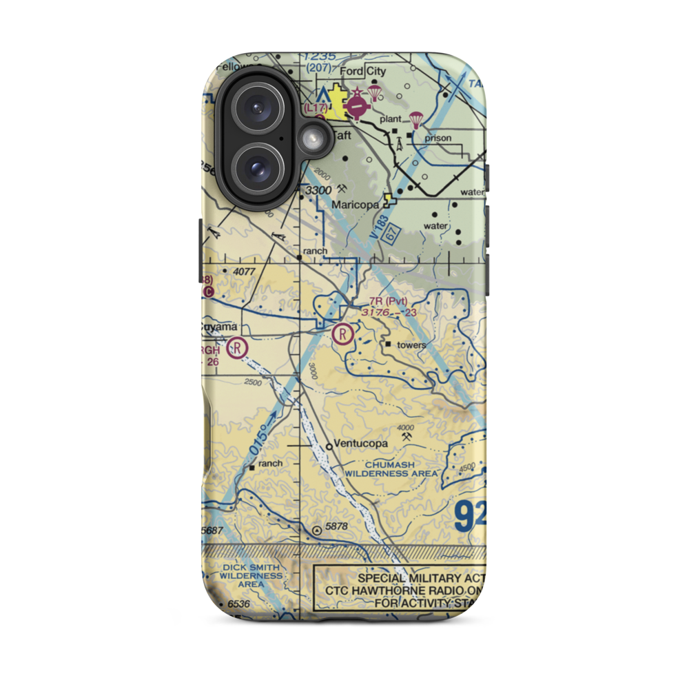 7R Ranch Airport (CL25) VFR Sectional  Tough iPhone Case iPhone 12 Pro model shown