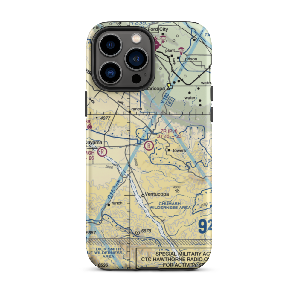 7R Ranch Airport (CL25) VFR Sectional  Tough iPhone Case iPhone 13 Pro Max model shown
