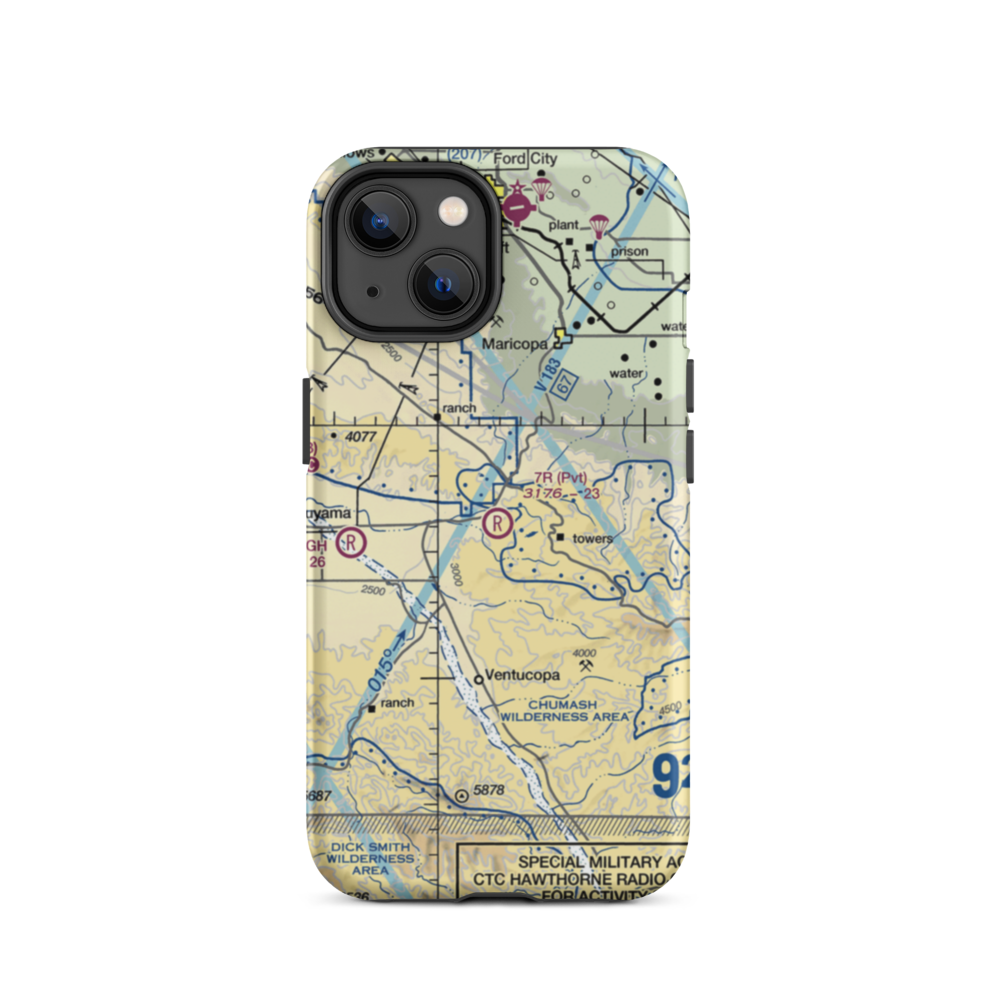 7R Ranch Airport (CL25) VFR Sectional  Tough iPhone Case iPhone 14 model shown