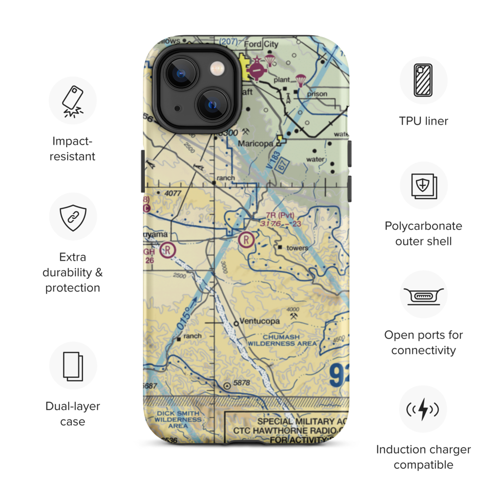 7R Ranch Airport (CL25) VFR Sectional  Tough iPhone Case iPhone 14 Plus model shown