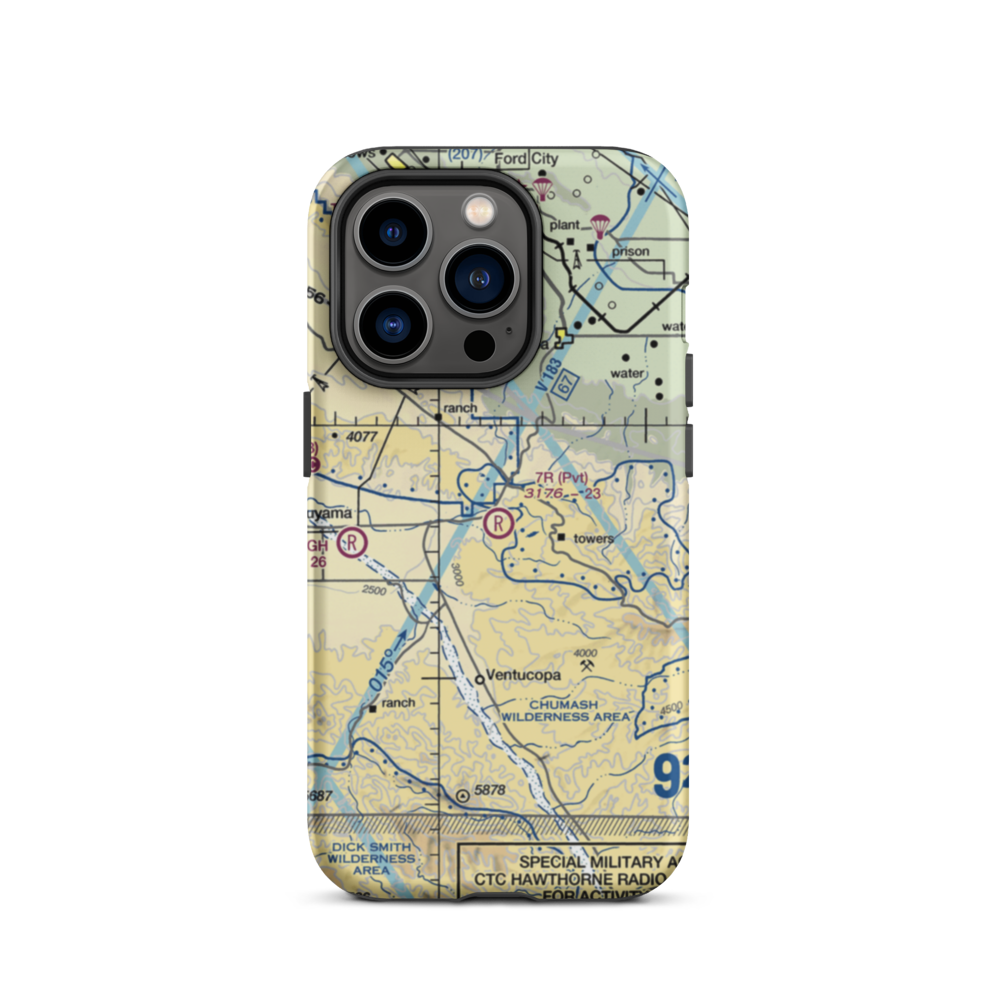 7R Ranch Airport (CL25) VFR Sectional  Tough iPhone Case iPhone 14 Pro model shown