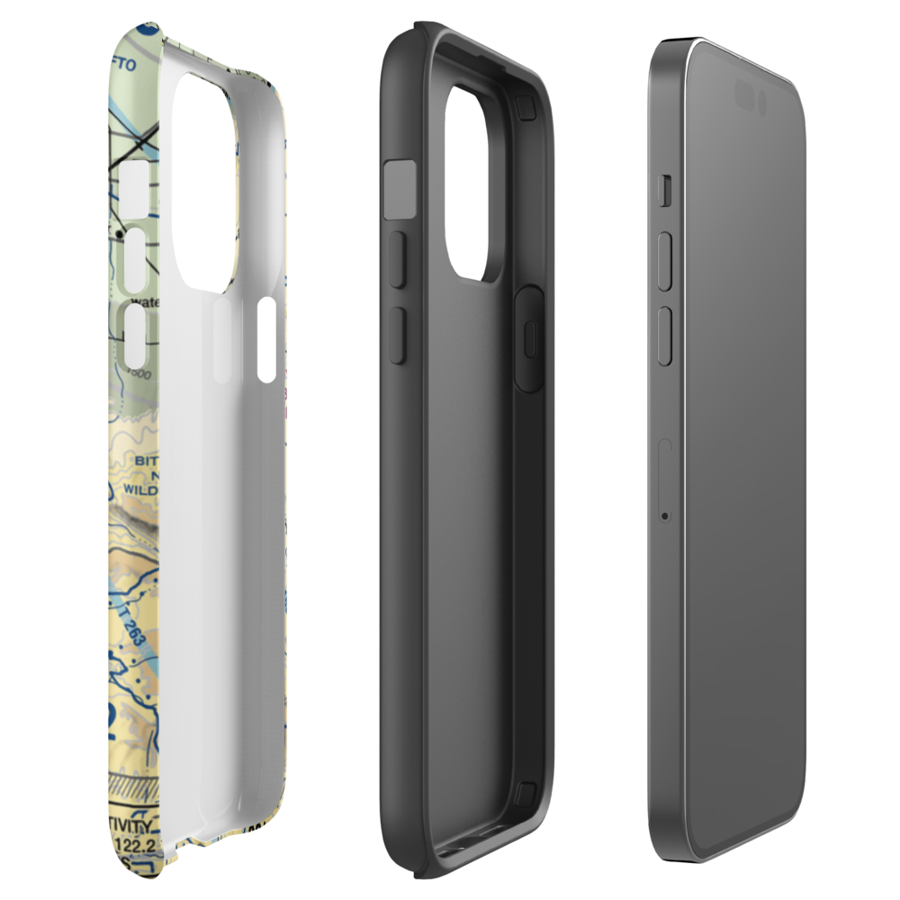 7R Ranch Airport (CL25) VFR Sectional  Tough iPhone Case iPhone 14 Pro Max model shown