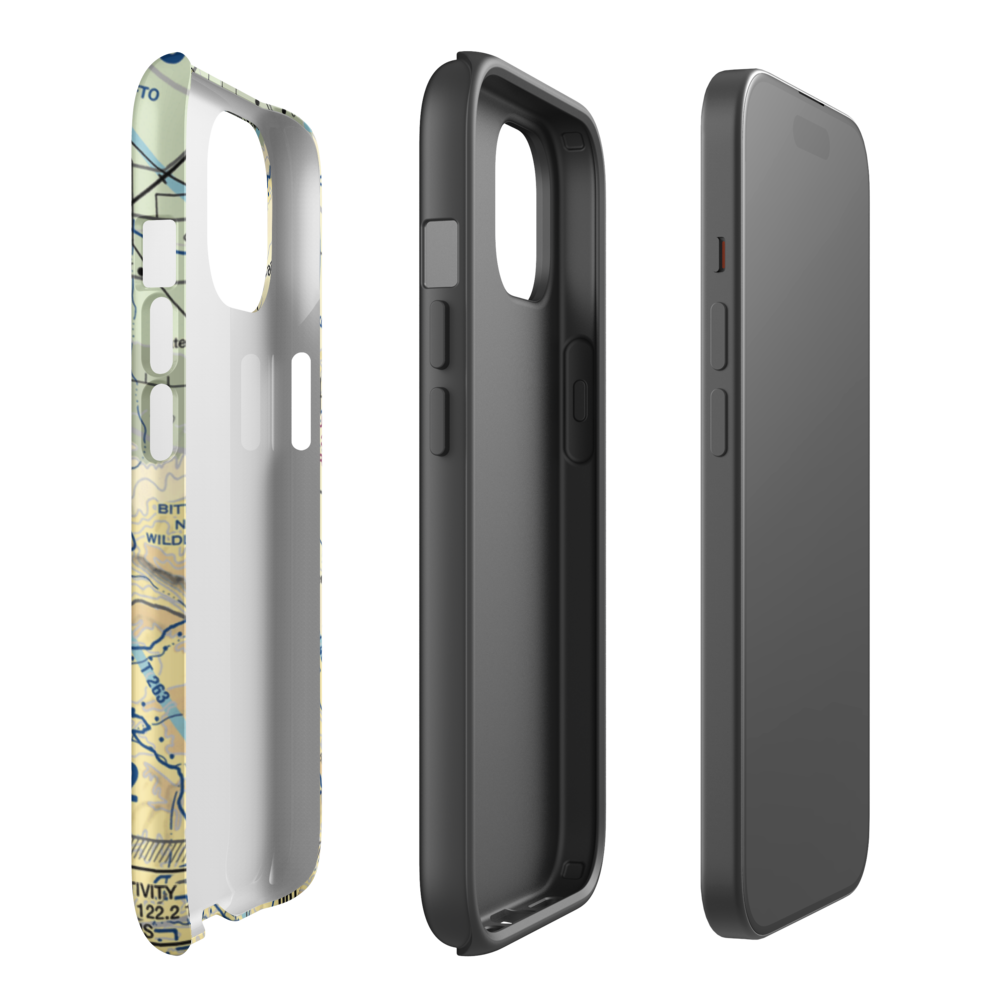 7R Ranch Airport (CL25) VFR Sectional  Tough iPhone Case iPhone 15 model shown