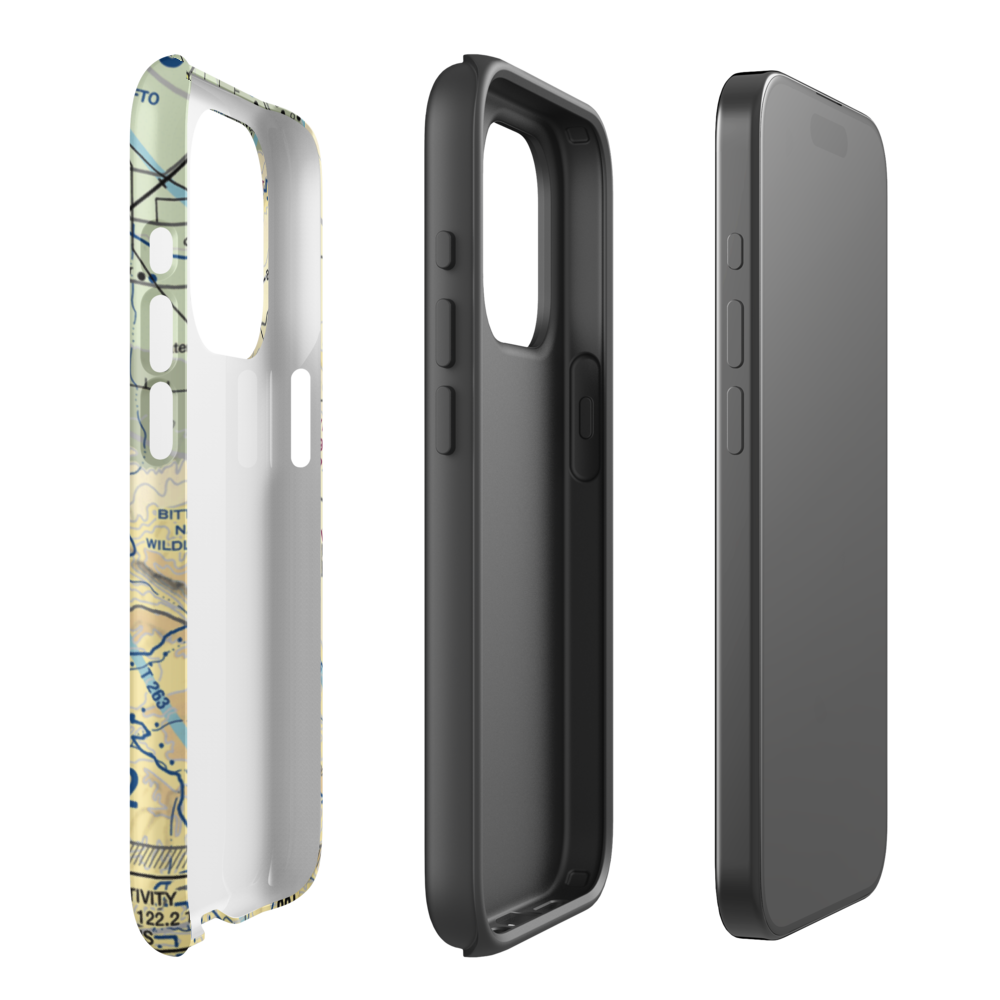 7R Ranch Airport (CL25) VFR Sectional  Tough iPhone Case iPhone 15 Pro model shown