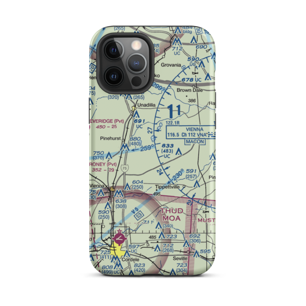 A & C AG Aviation Inc (CHAN) VFR Sectional  Tough iPhone Case iPhone 12 Pro Max model shown