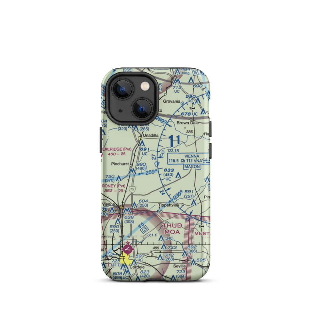 A & C AG Aviation Inc (CHAN) VFR Sectional  Tough iPhone Case iPhone 13 mini model shown