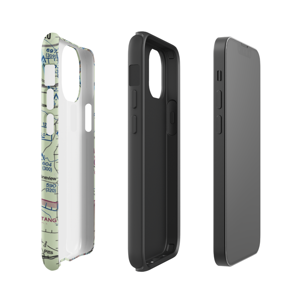 A & C AG Aviation Inc (CHAN) VFR Sectional  Tough iPhone Case iPhone 13 mini model shown