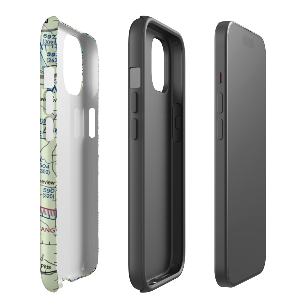 A & C AG Aviation Inc (CHAN) VFR Sectional  Tough iPhone Case iPhone 15 model shown