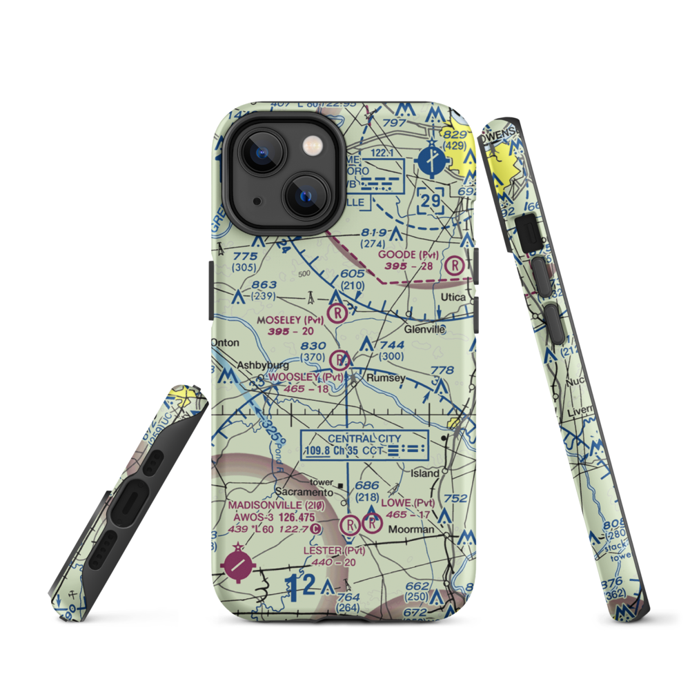 A & L Airport (96KY) VFR Sectional  Tough iPhone Case iPhone 14 model shown