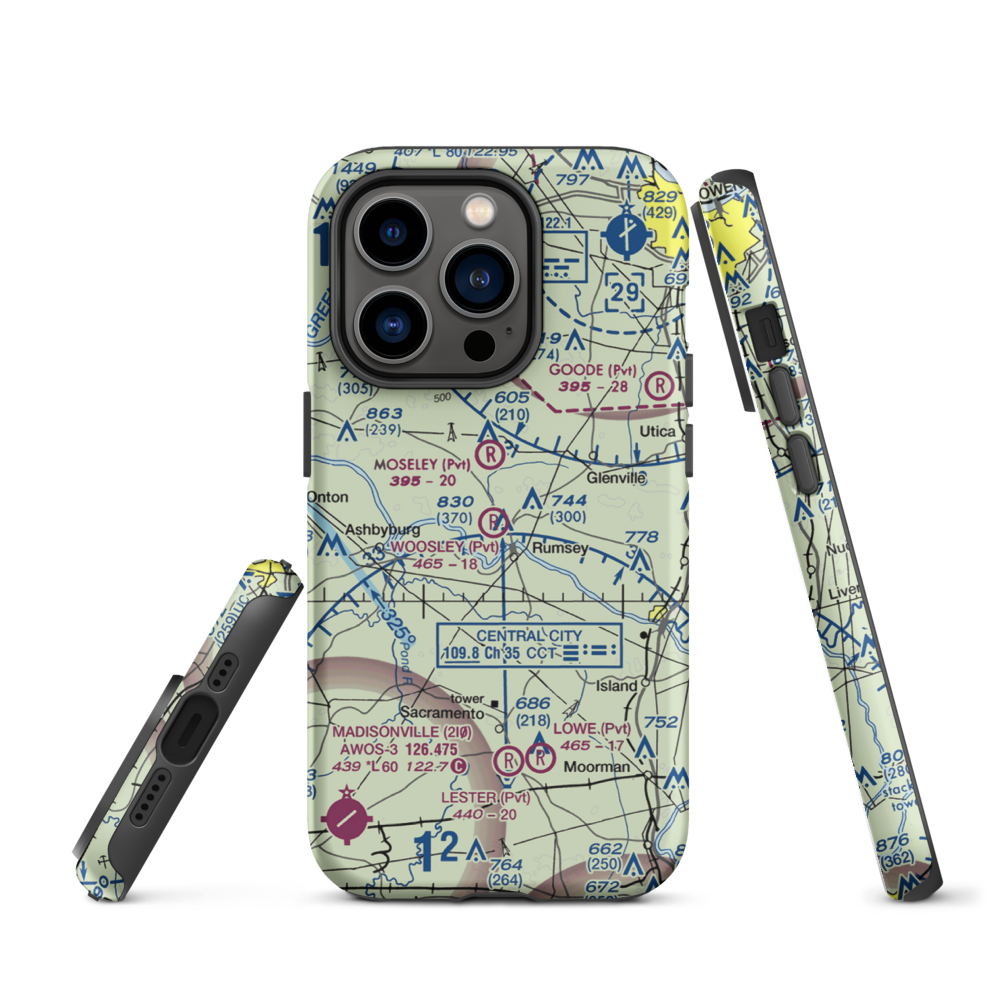 A & L Airport (96KY) VFR Sectional  Tough iPhone Case iPhone 14 Pro model shown
