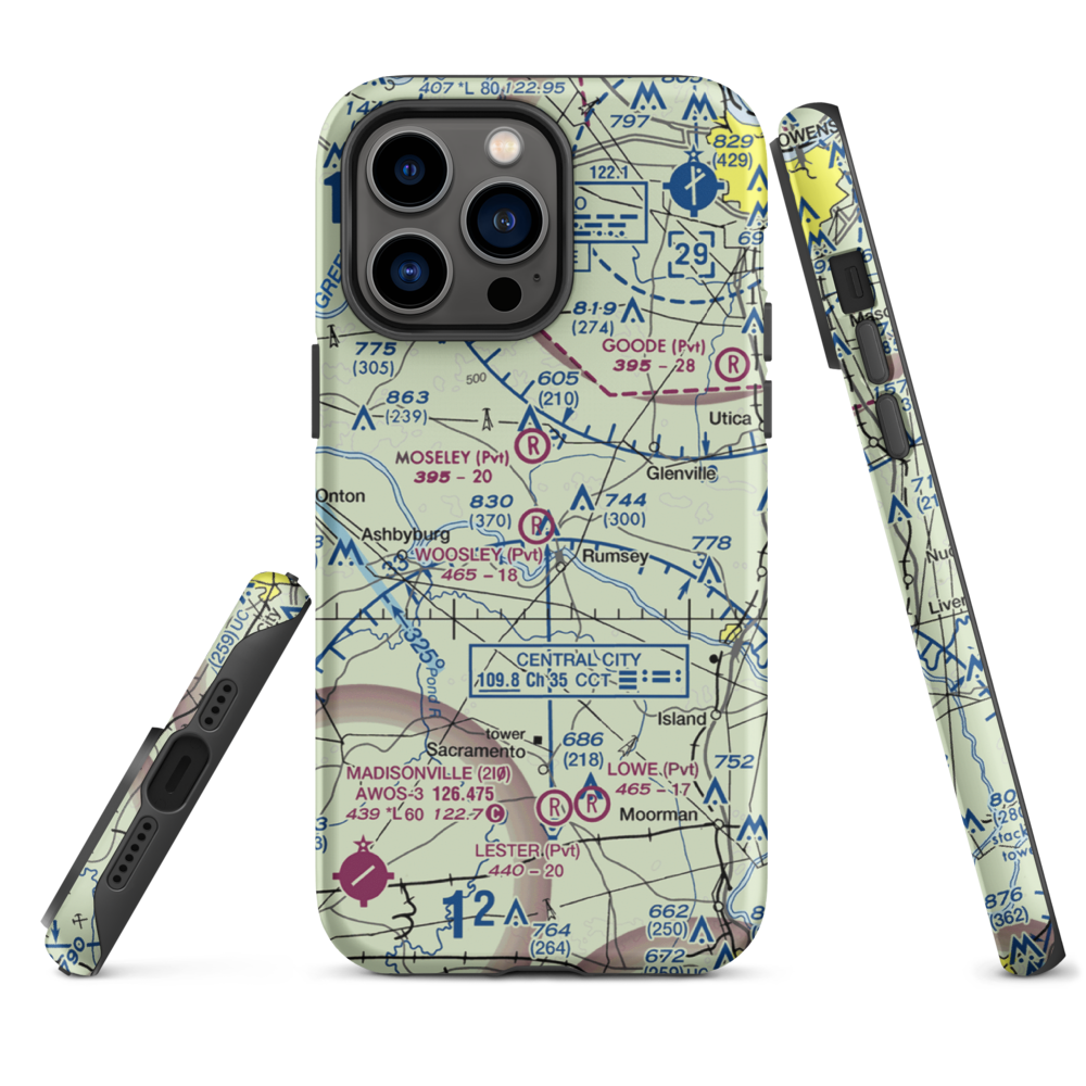 A & L Airport (96KY) VFR Sectional  Tough iPhone Case iPhone 14 Pro Max model shown