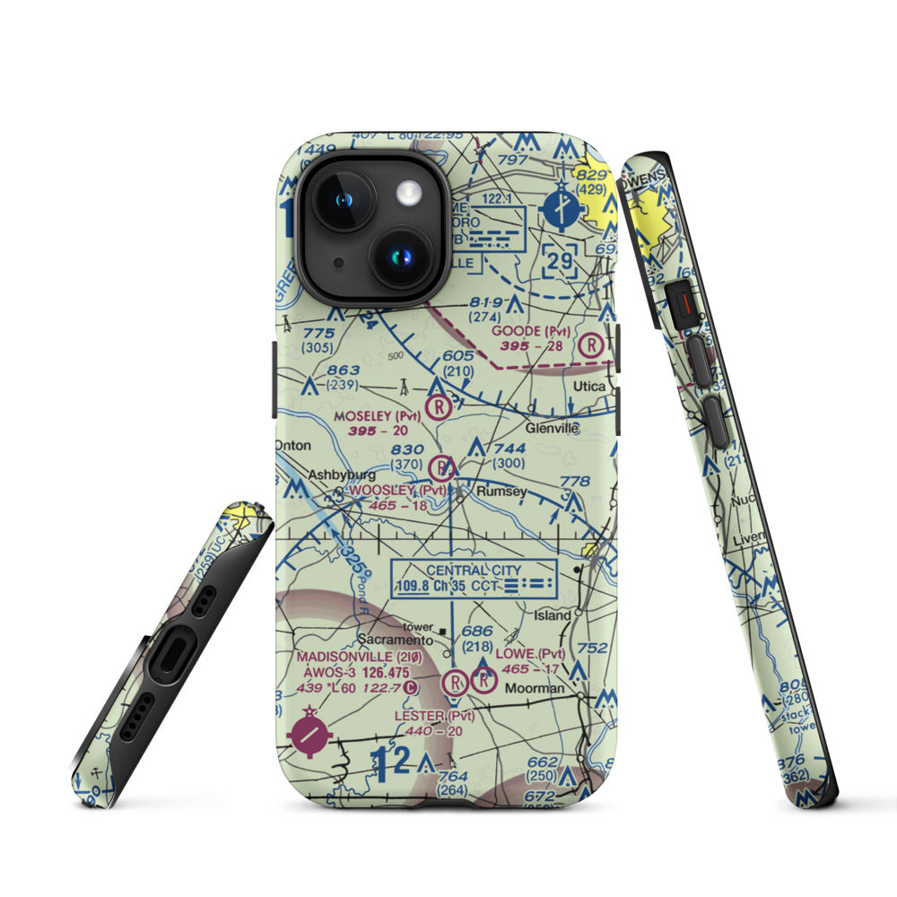 A & L Airport (96KY) VFR Sectional  Tough iPhone Case iPhone 15 model shown