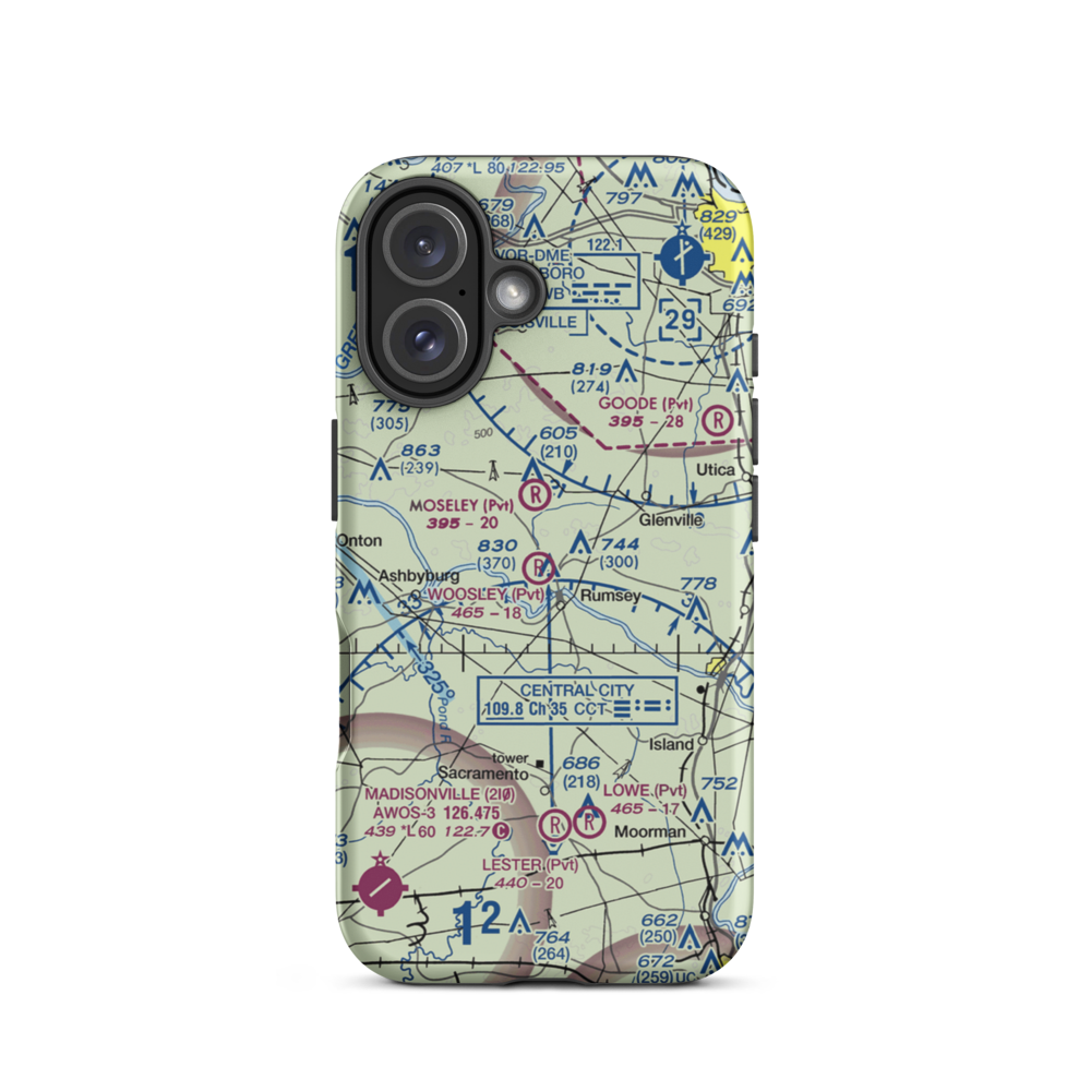 A & L Airport (96KY) VFR Sectional  Tough iPhone Case iPhone 16 model shown