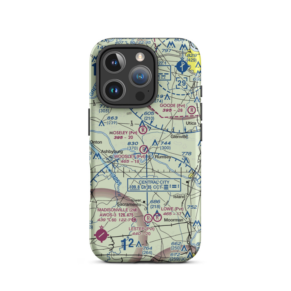 A & L Airport (96KY) VFR Sectional  Tough iPhone Case iPhone 16 Pro model shown