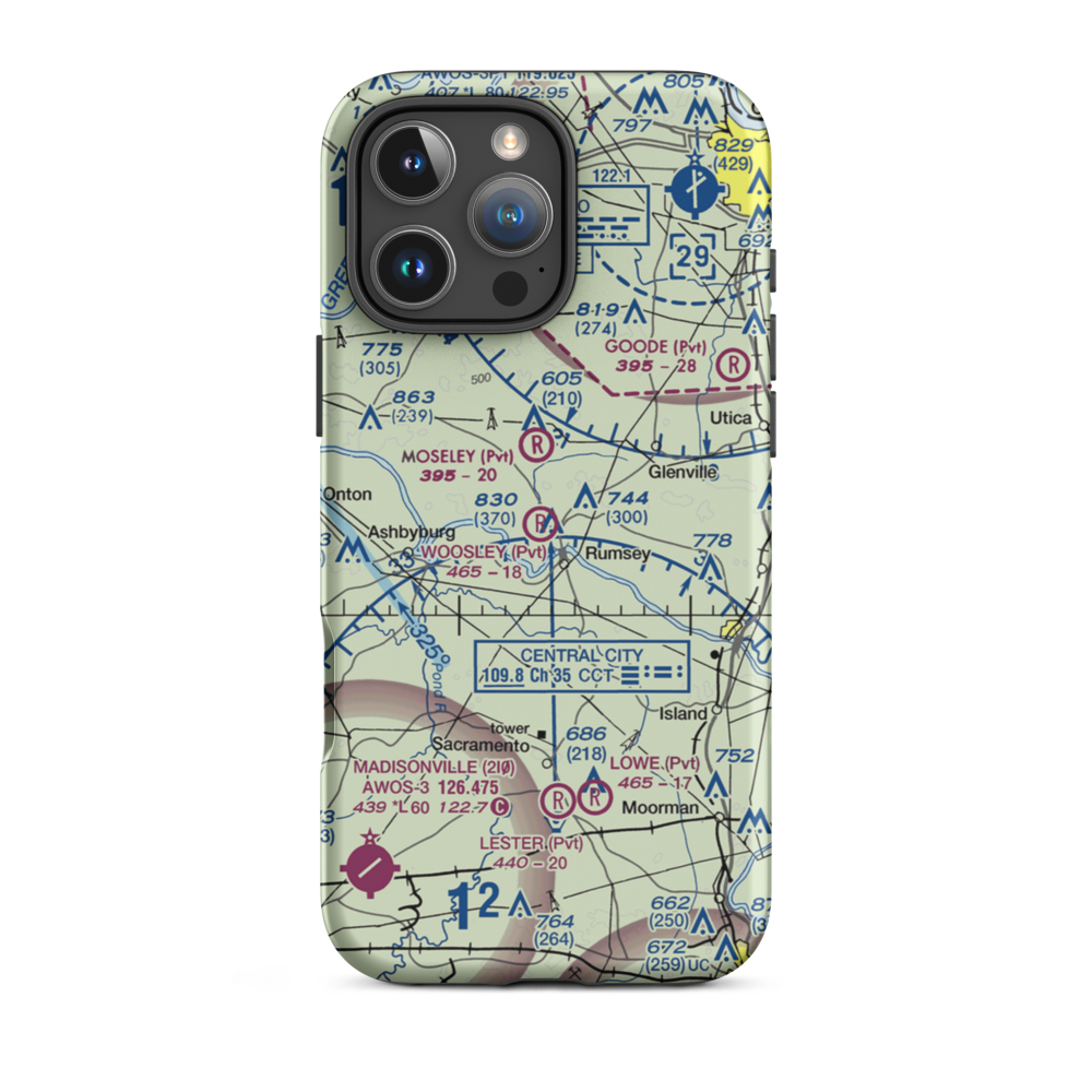 A & L Airport (96KY) VFR Sectional  Tough iPhone Case iPhone 16 Pro Max model shown