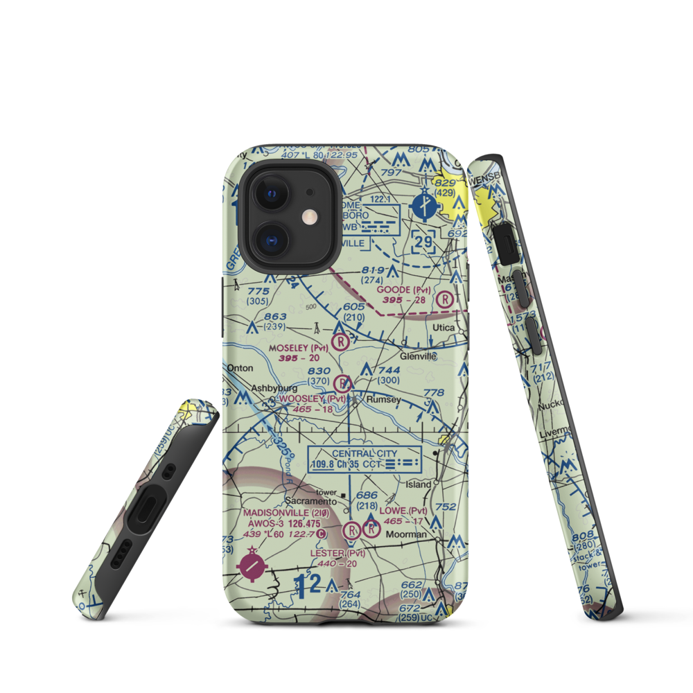A & L Airport (96KY) VFR Sectional  Tough iPhone Case iPhone 12 mini model shown