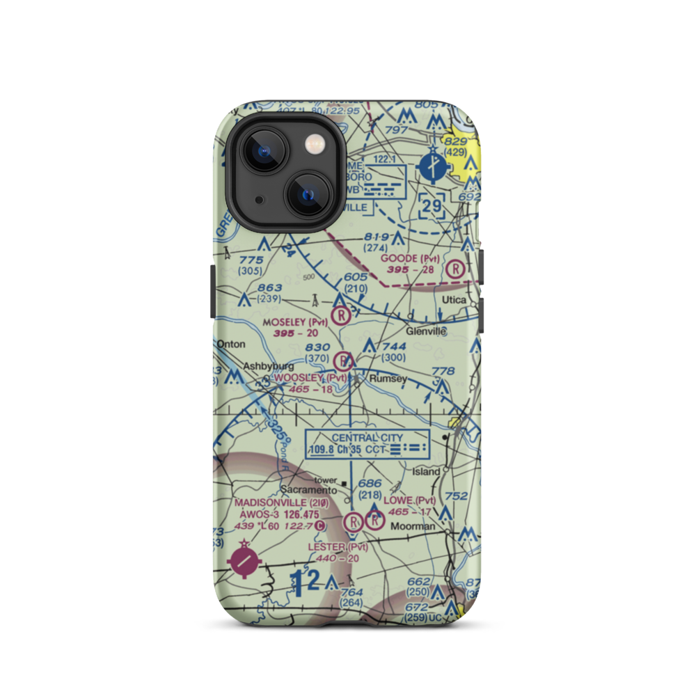 A & L Airport (96KY) VFR Sectional  Tough iPhone Case iPhone 13 model shown