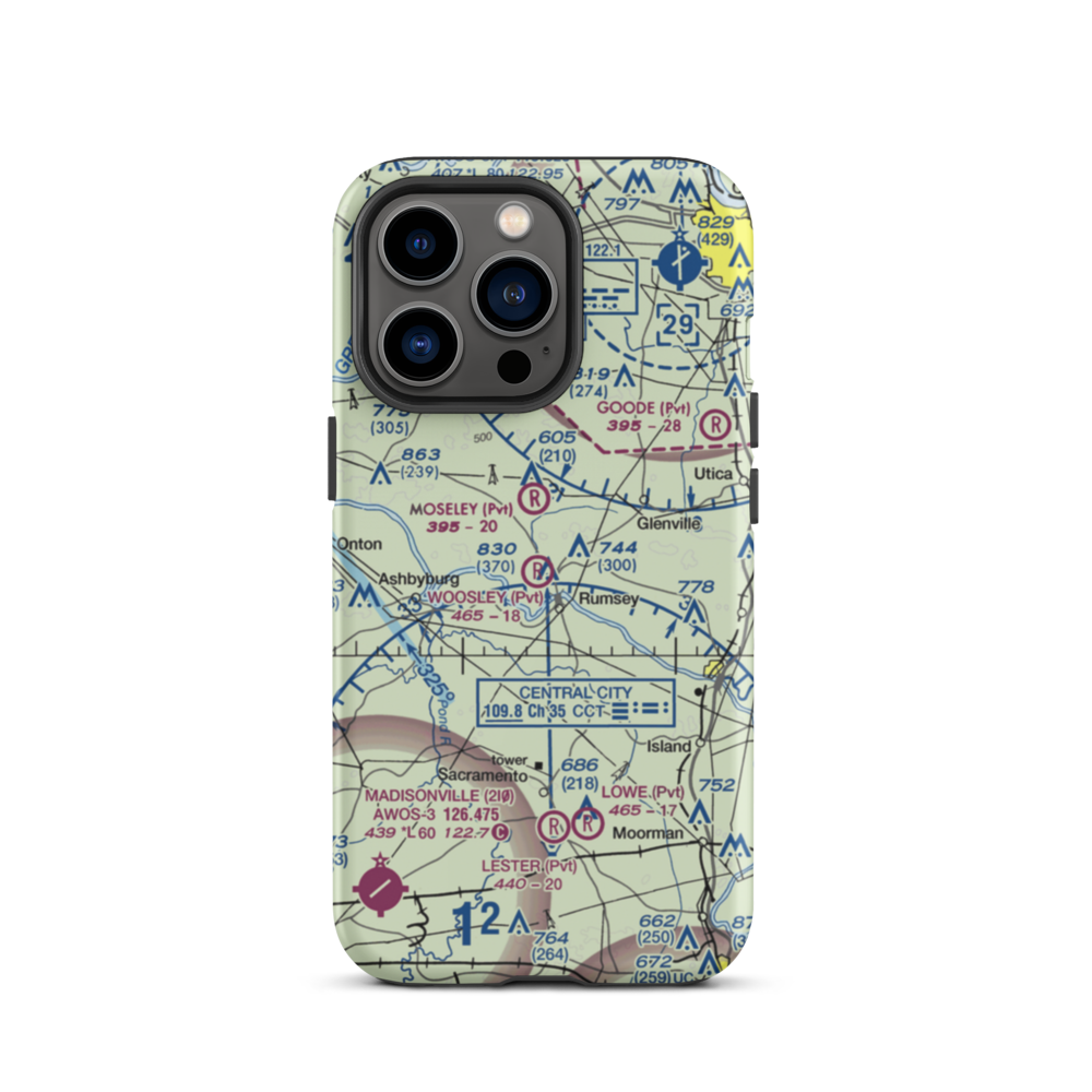 A & L Airport (96KY) VFR Sectional  Tough iPhone Case iPhone 13 Pro model shown