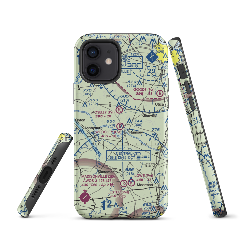 A & L Airport (96KY) VFR Sectional  Tough iPhone Case iPhone 12 model shown
