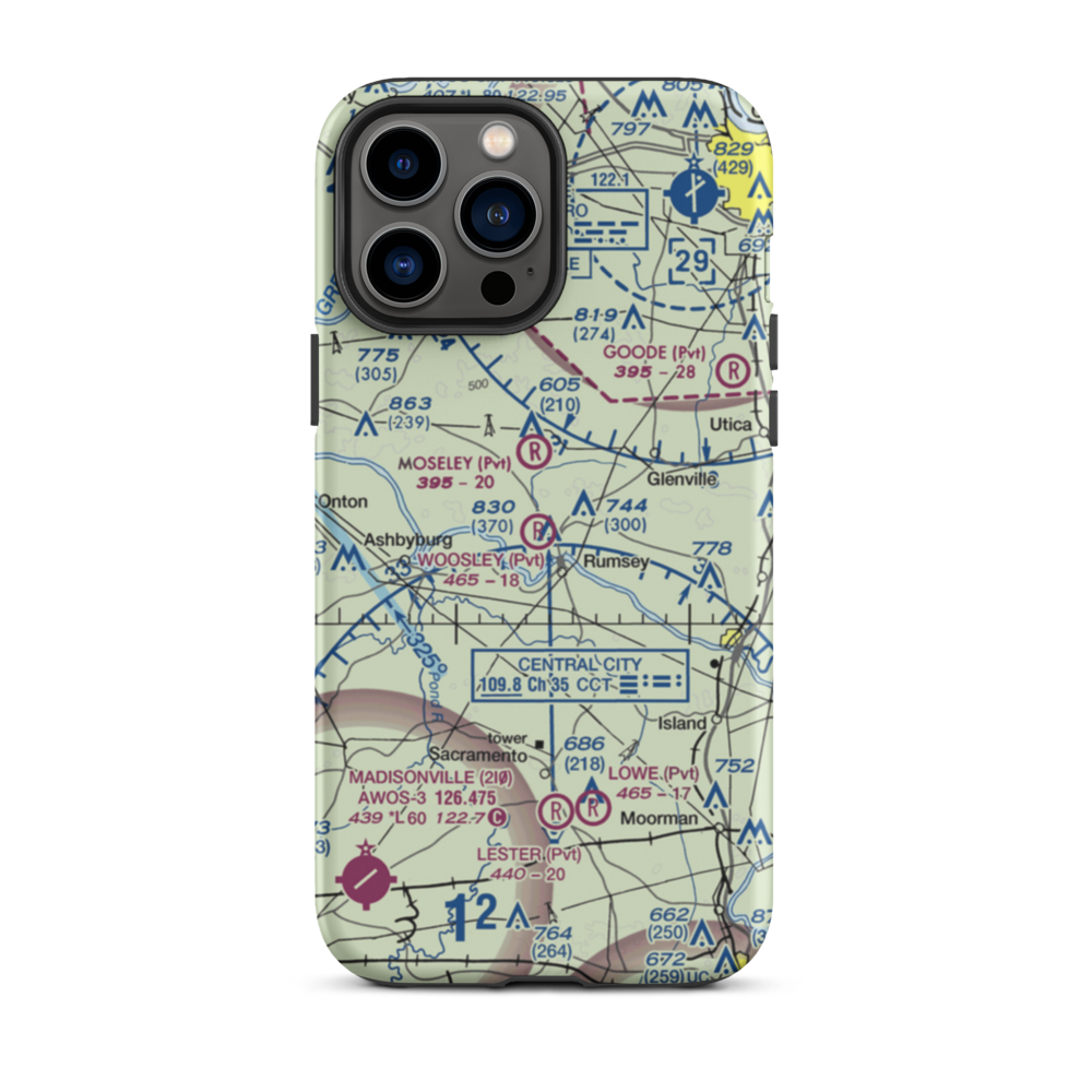A & L Airport (96KY) VFR Sectional  Tough iPhone Case iPhone 13 Pro Max model shown