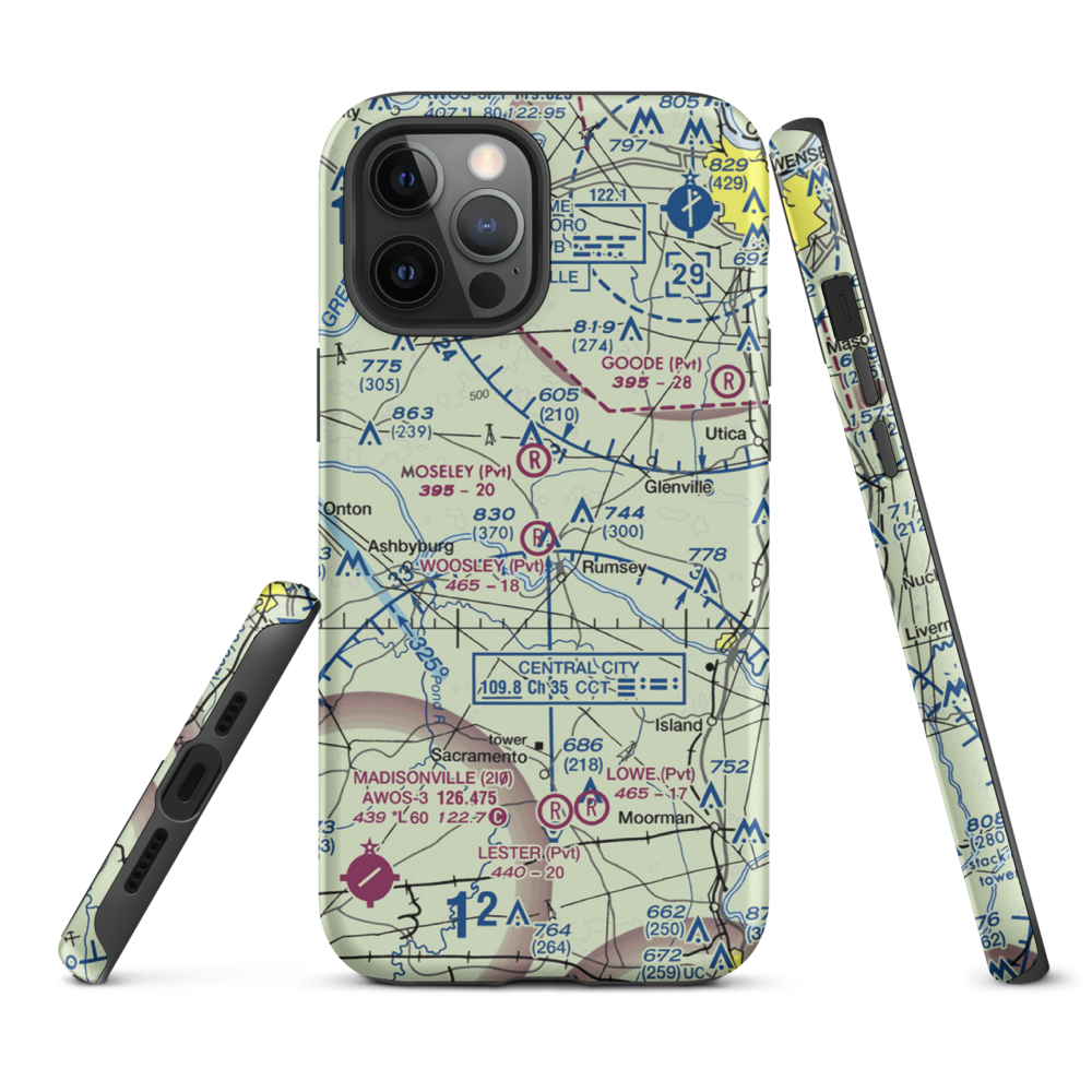 A & L Airport (96KY) VFR Sectional  Tough iPhone Case iPhone 12 Pro Max model shown