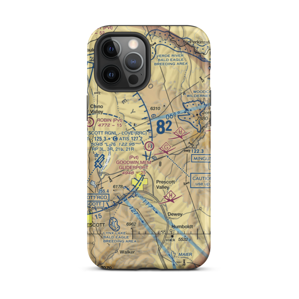 A C Goodwin Memorial Field Gliderport (AZ86) VFR Sectional  Tough iPhone Case iPhone 12 Pro Max model shown